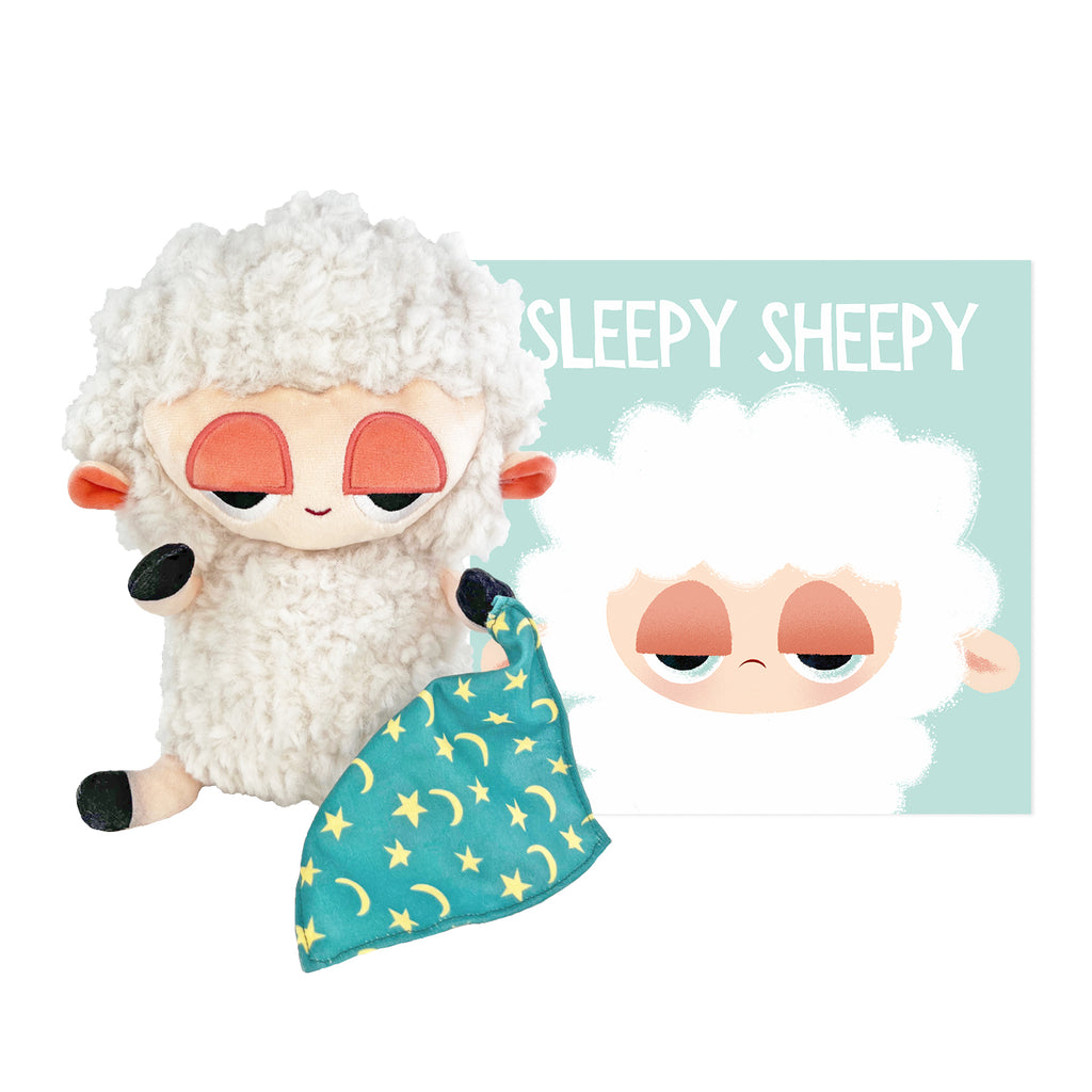 MerryMakers Sleepy Sheepy 10" Plush with book gift set, based on the book by Lucy Ruth Cummins and Pete Oswald