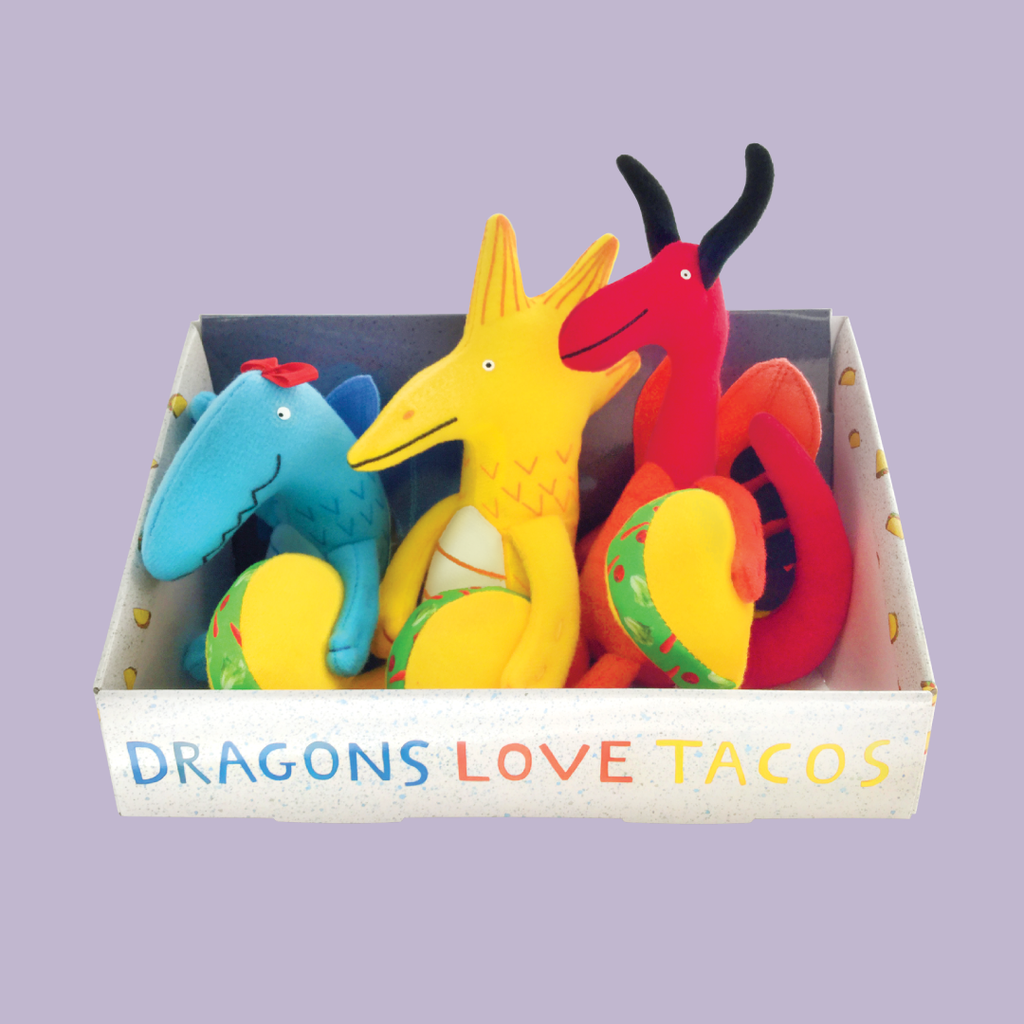 MerryMakers 4.5 - 5.5" Dragons Love Tacos Mini Doll and Book Set, based on the book by Adam Rubin