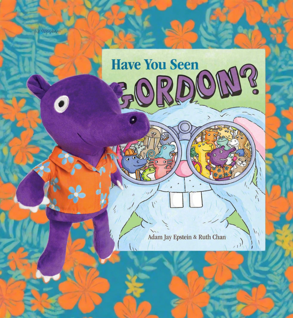 MerryMakers Have You Seen Gordon? 8" Plush Tapir with hardcover book by Adam jay Epstein