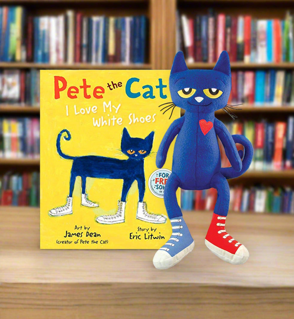 MerryMakers 14" Pete the Cat Plush with hardcover book by James Dean and Eric Litwin