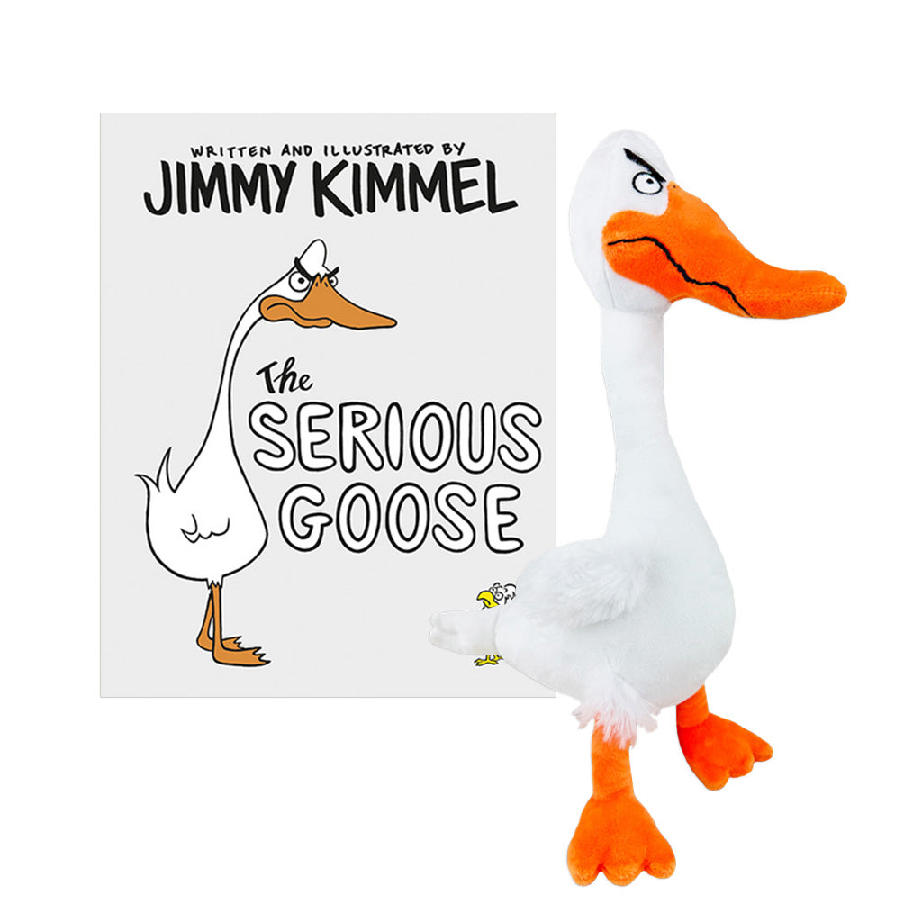 MerryMakers 14" The Serious Goose Plush with hardcover book is based on the bestselling picture book by Jimmy Kimmel