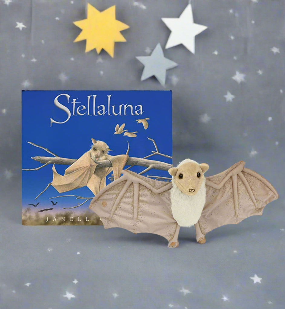 MerryMakers 18" Stellaluna Plush Bat with harcover book by Janell Cannon