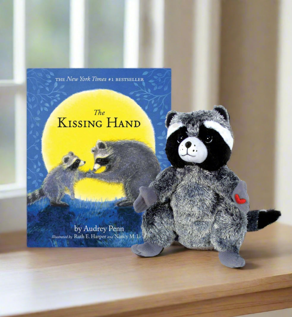 MerryMakers 9" The Kissing Hand Chester the Raccoon with hardover book by Audrey Penn