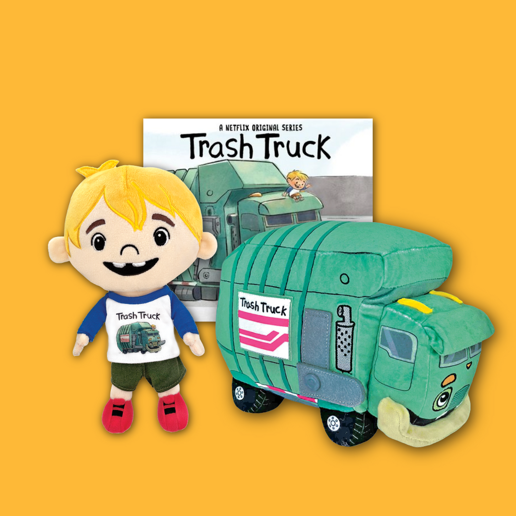 MerryMakers Trash Truck Plush & Hank Doll & Board Book