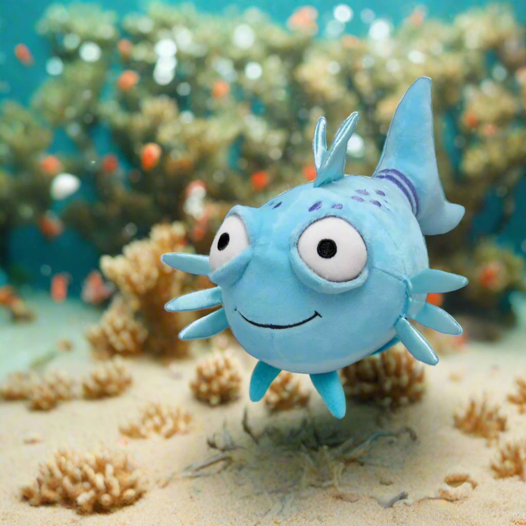 Blue fish stuffed animal on sale