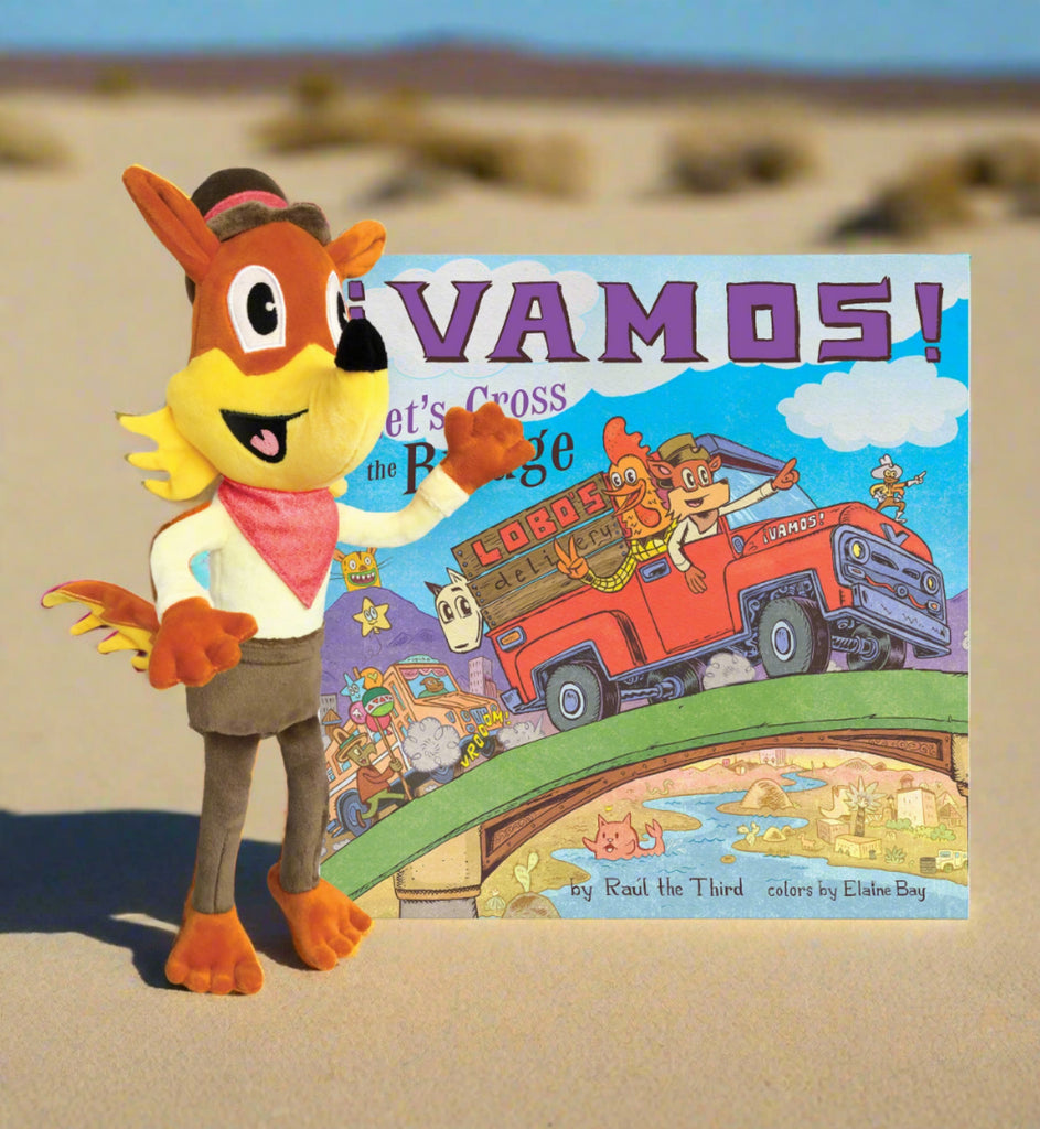 MerryMakers Vamos Let's Cross the Bridge 14" Plush with hardcover book by Raul the Third