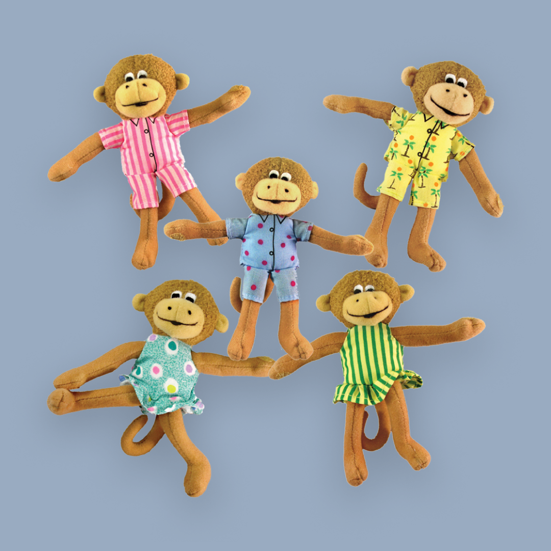 Five Little Monkeys Finger Puppets & Book – MerryMakers, Inc.