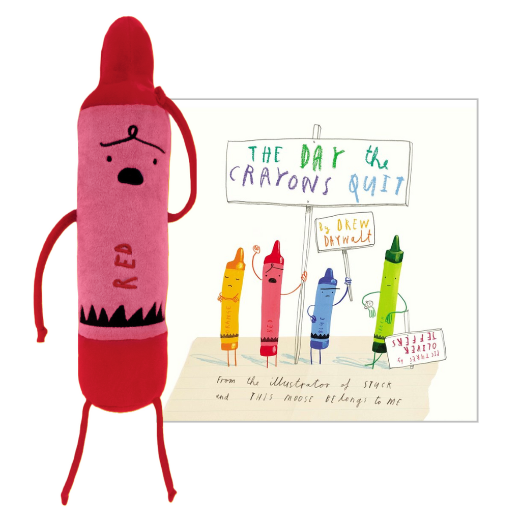 MerryMakers 12" The Day the Crayons Quit Red Plush with hardcover book