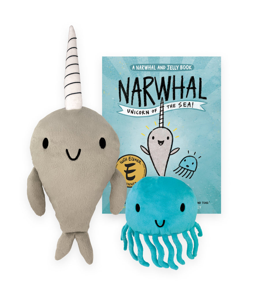 MerryMakers 14" Narwhal and 7" Jelly Plush Set from the bestselling graphic novels from Ben Clanton